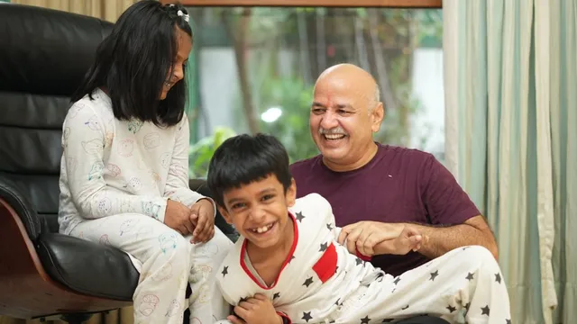 children-are-the-form-of-god-manish-sisodia-captions-pictures-with-his-kids-two-days-after-release-from-tihar